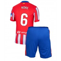 Camisa de Futebol Atletico Madrid Koke #6 Equipamento Principal Infantil 2024-25 Manga Curta (+ Calças curtas)